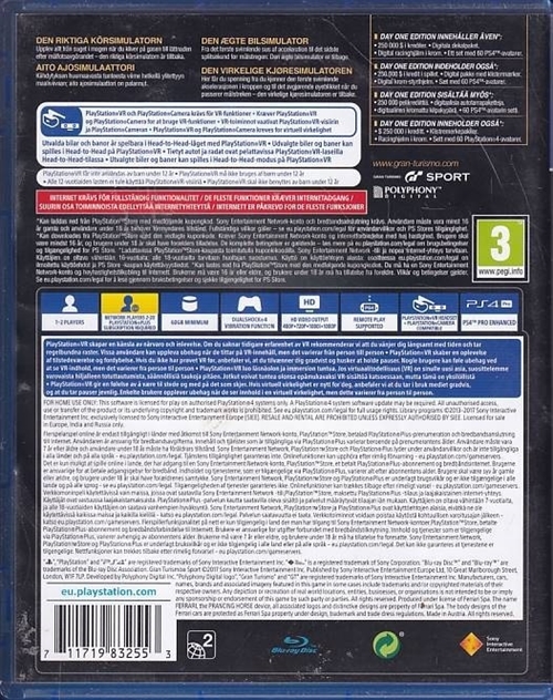 Gran Turismo Sport Day One Edition - PS4 - Playstation VR (B Grade) (Genbrug)